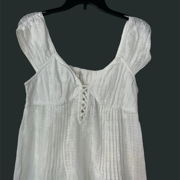 NWT By Anthropologie Cap-Sleeve Lace-Up Babydoll Dress  Size MP - Picture 5 of 13